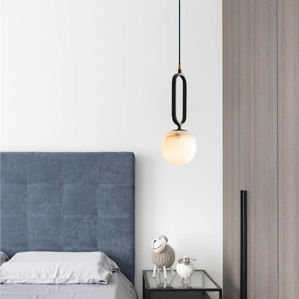 Illuminez votre Intérieur avec L'élégante Alabaster Oval Ring Hängeleuchte