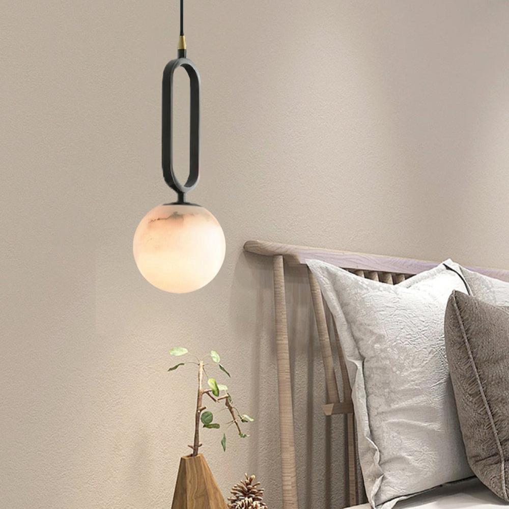 Illuminez votre Intérieur avec L'élégante Alabaster Oval Ring Hängeleuchte