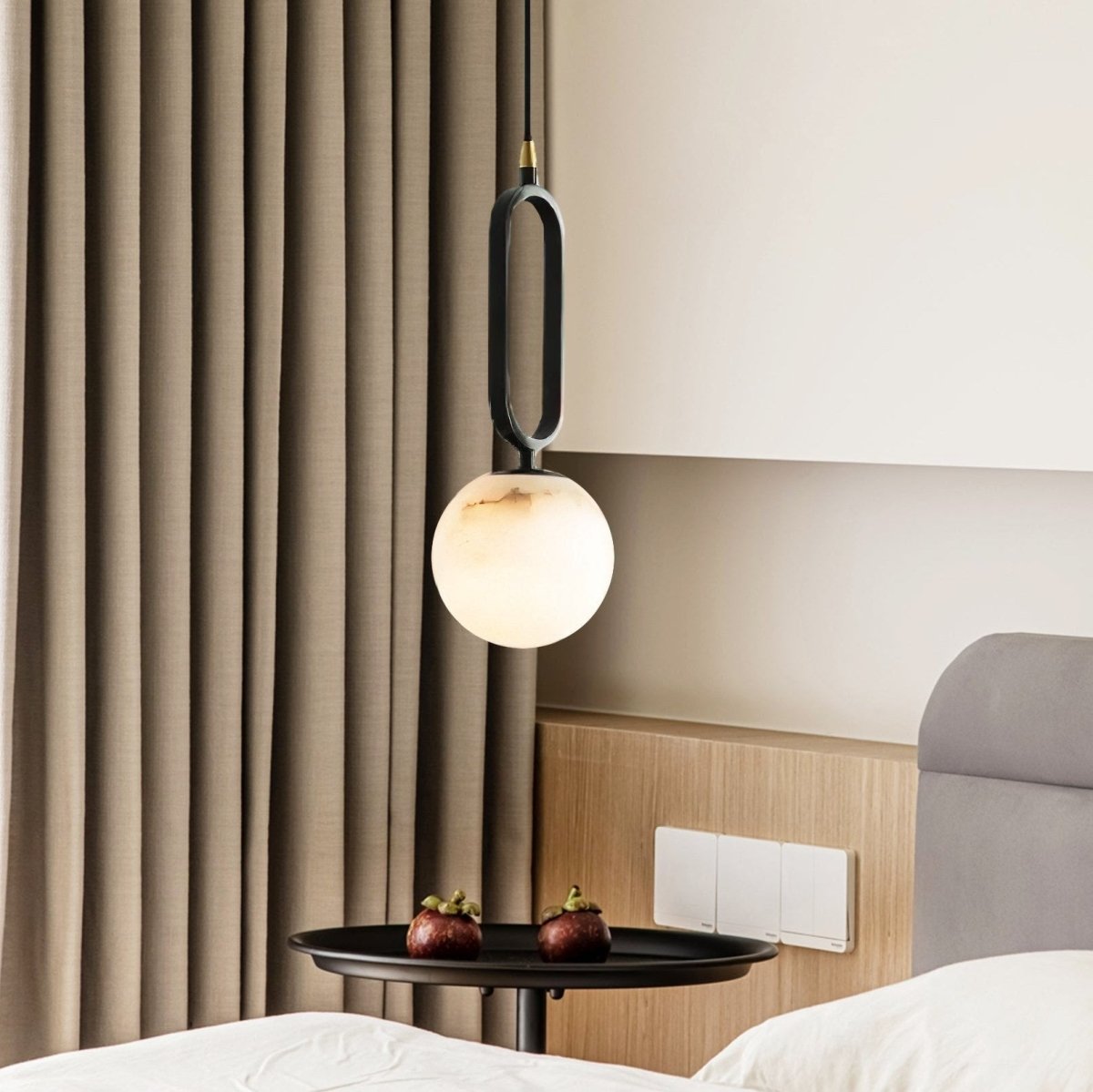 Illuminez votre Intérieur avec L'élégante Alabaster Oval Ring Hängeleuchte