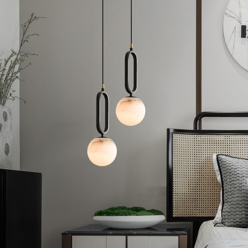 Illuminez votre Intérieur avec L'élégante Alabaster Oval Ring Hängeleuchte