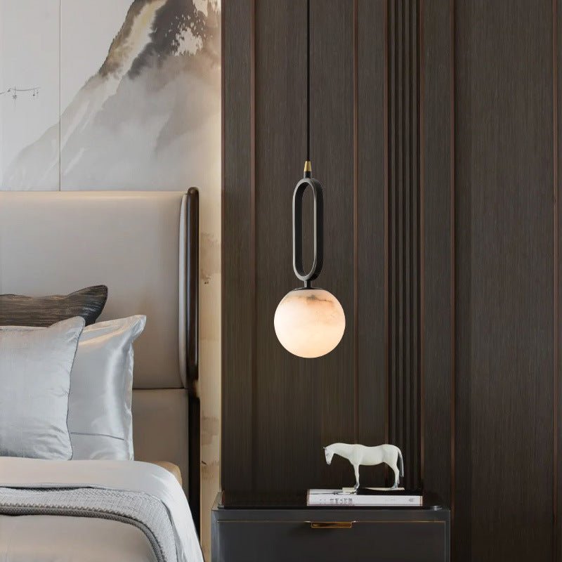 Illuminez votre Intérieur avec L'élégante Alabaster Oval Ring Hängeleuchte