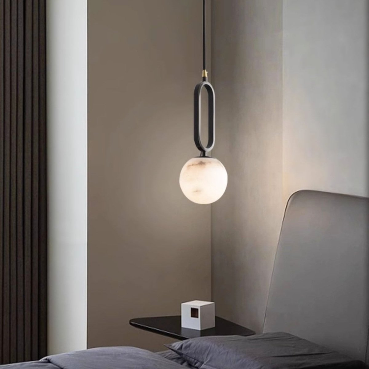 Illuminez votre Intérieur avec L'élégante Alabaster Oval Ring Hängeleuchte