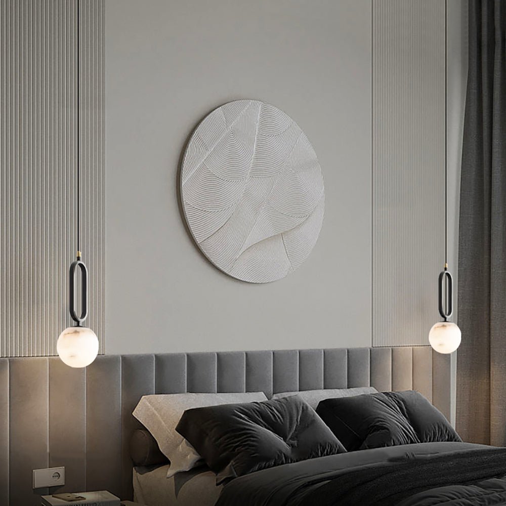 Illuminez votre Intérieur avec L'élégante Alabaster Oval Ring Hängeleuchte