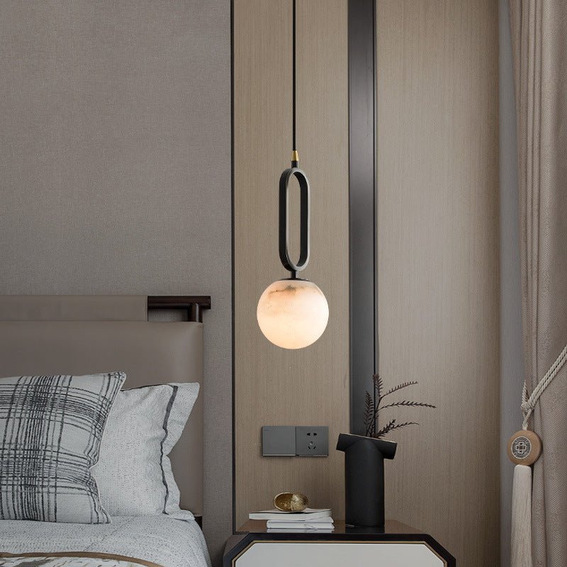 Illuminez votre Intérieur avec L'élégante Alabaster Oval Ring Hängeleuchte