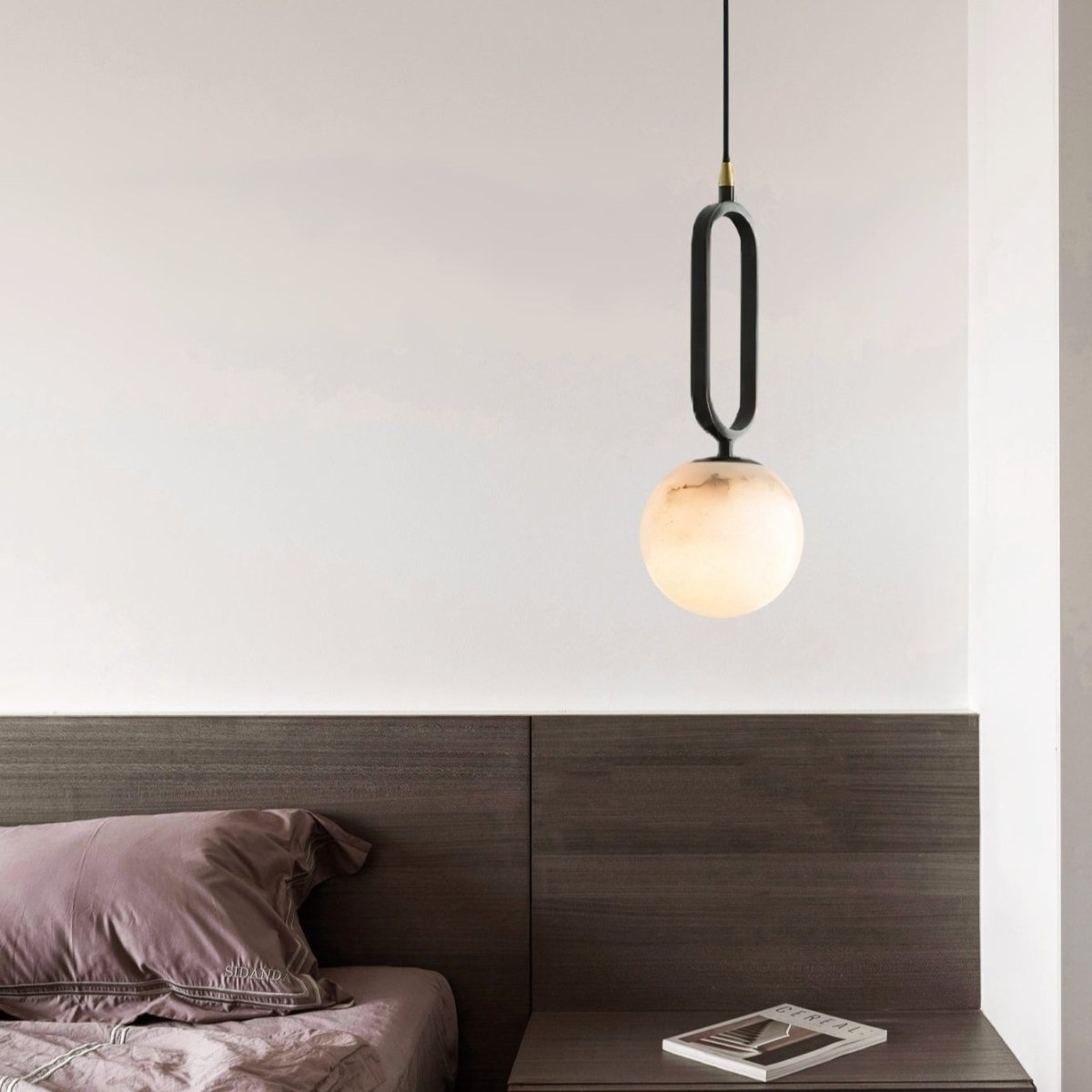 Illuminez votre Intérieur avec L'élégante Alabaster Oval Ring Hängeleuchte