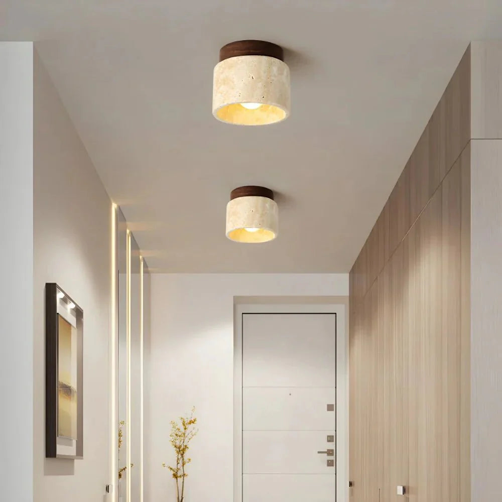 Apportez Douceur et Style avec la Travertin Led-deckenlampe en Bois