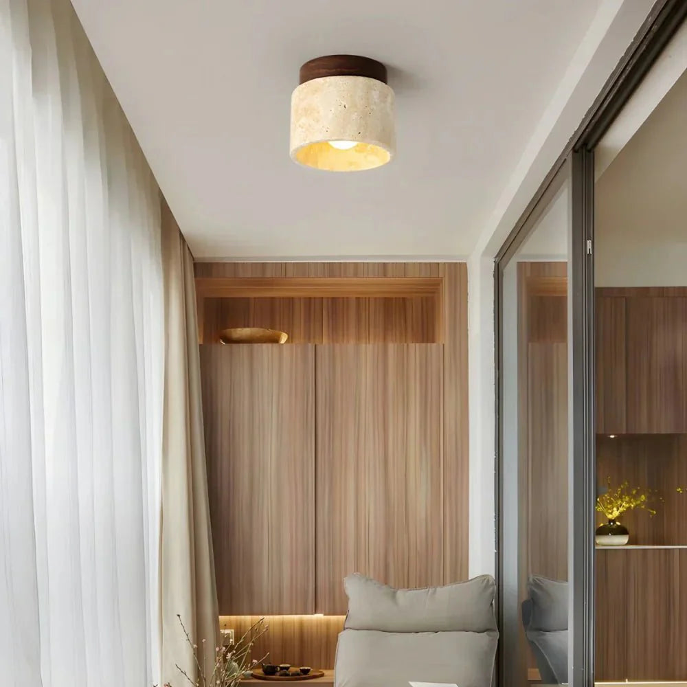 Apportez Douceur et Style avec la Travertin Led-deckenlampe en Bois
