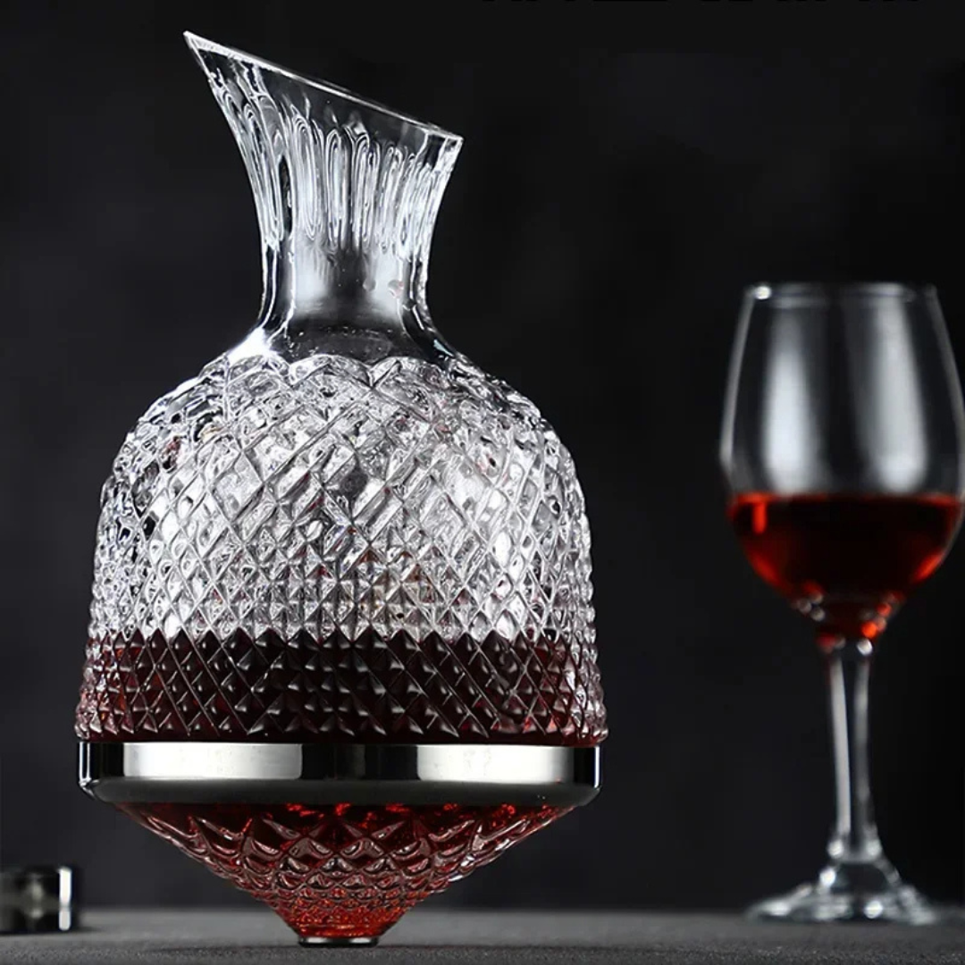 Decanter en Kristall Spin avec bande en argent pour chaque amoureux du vin