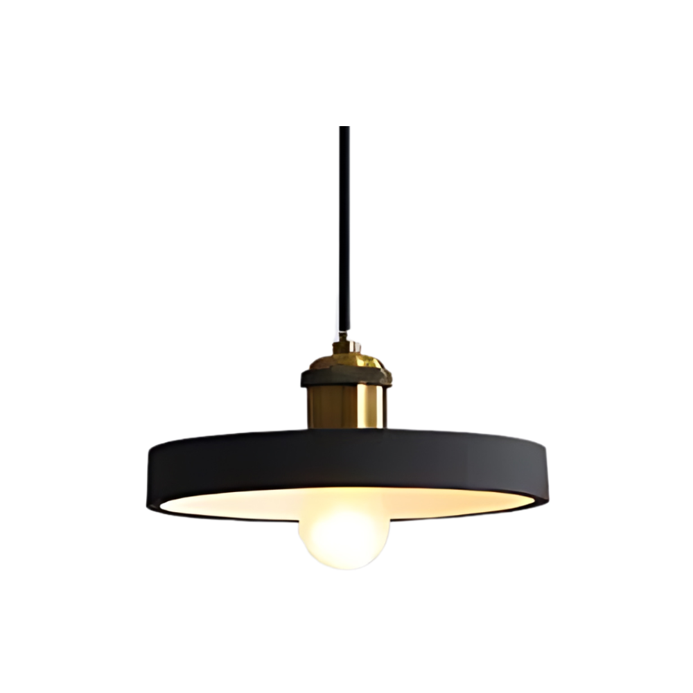 Verfijnde Scandi deckenlampe en métal et résine, lampe suspendue noir et or