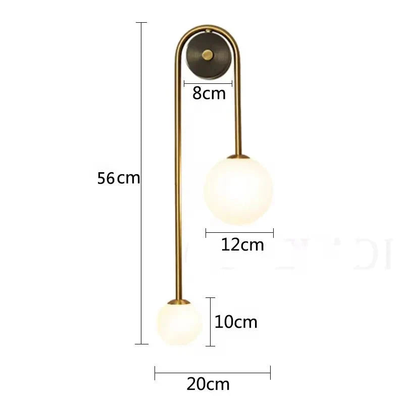 Applique murale en or avec lampes sphériques pour un design mit moderne - Auroraglass Wandlampe