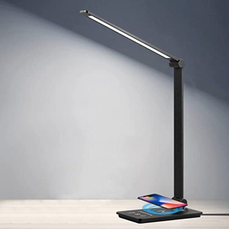 Lampe de Bureau Led avec Chargeur sans Fil et Lumière Chaleureuse