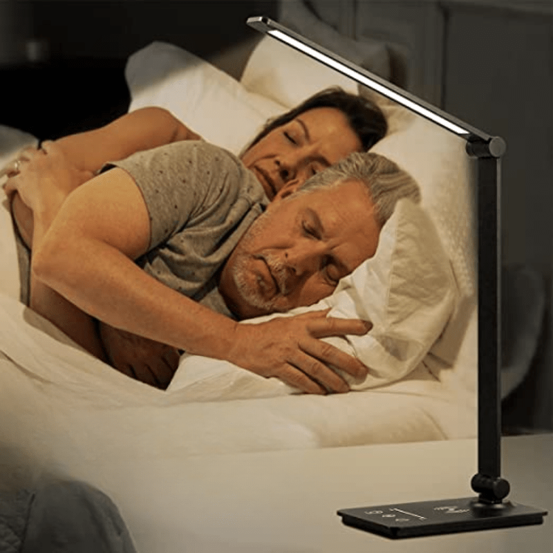 Lampe de Bureau Led avec Chargeur sans Fil et Lumière Chaleureuse