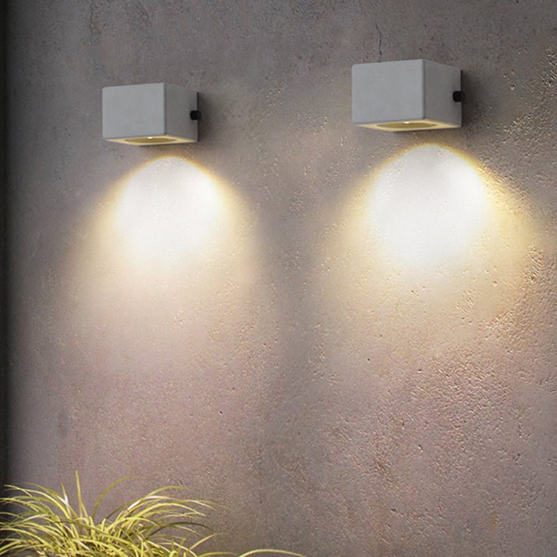 Lampe de Mur Extérieur Minimaliste en Zement et Acrylique