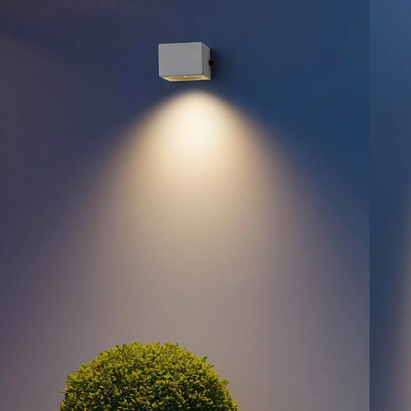 Lampe de Mur Extérieur Minimaliste en Zement et Acrylique