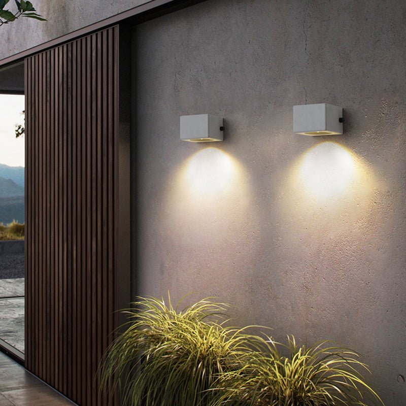 Lampe de Mur Extérieur Minimaliste en Zement et Acrylique
