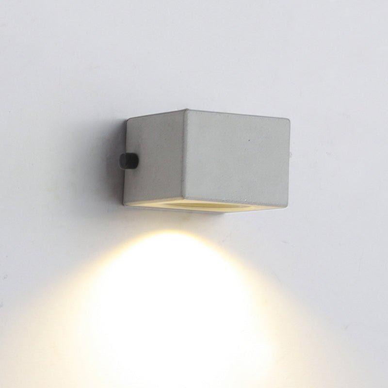 Lampe de Mur Extérieur Minimaliste en Zement et Acrylique