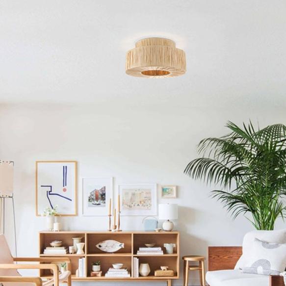 Apportez L'élégance Moderne avec la Suspension Boho Rieten Doppelschicht