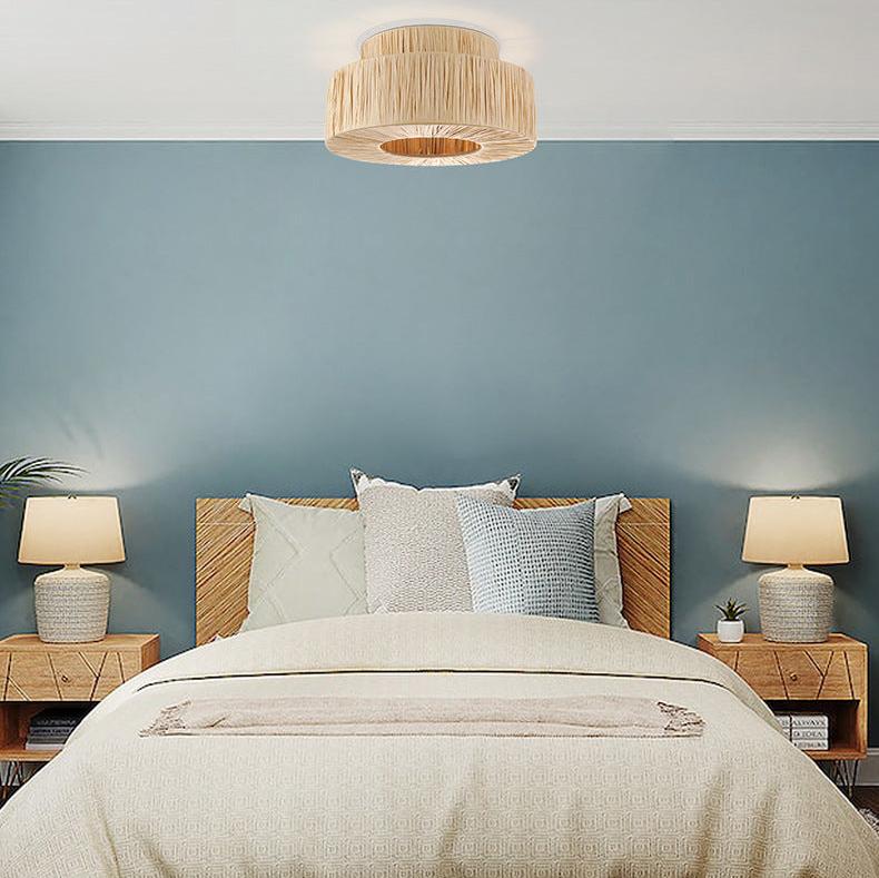 Apportez L'élégance Moderne avec la Suspension Boho Rieten Doppelschicht