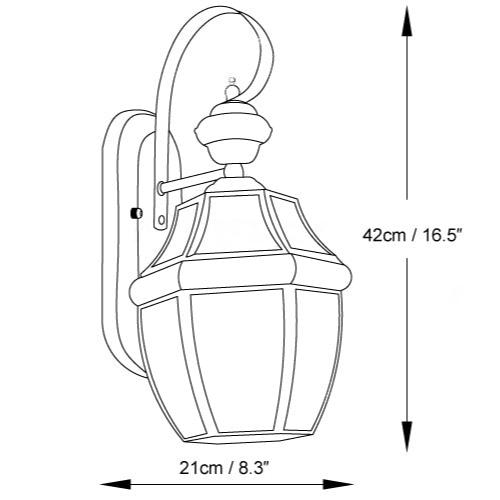 Éclairez votre Extérieur avec la Lampe Murale Retro Newbury élégante