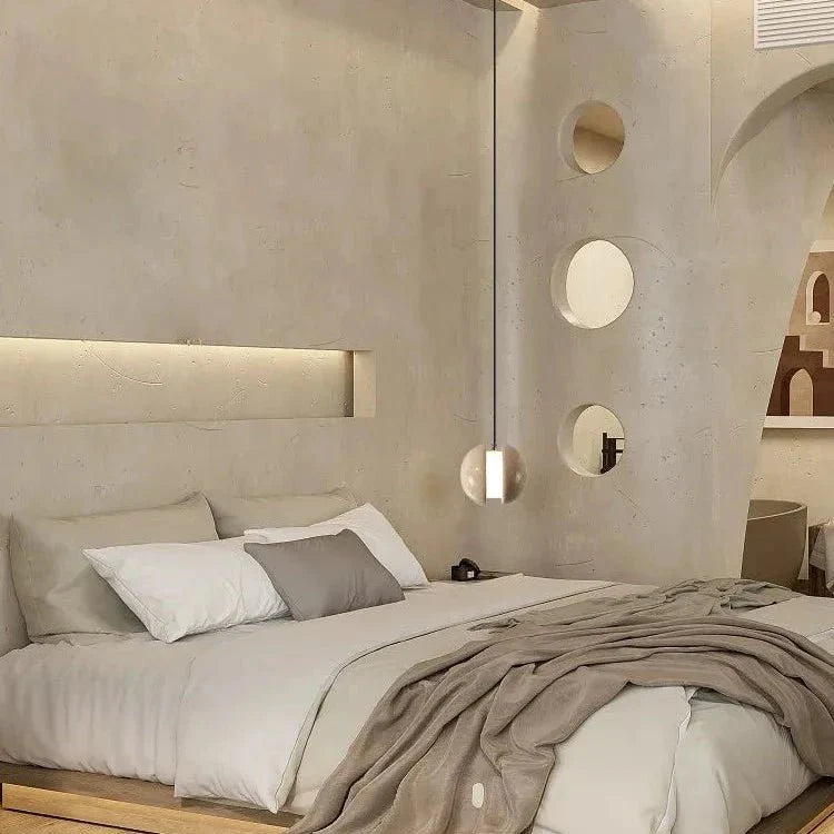 Éclairez votre Schlafzimmer avec le Chandelier Travertine Lunar Magique