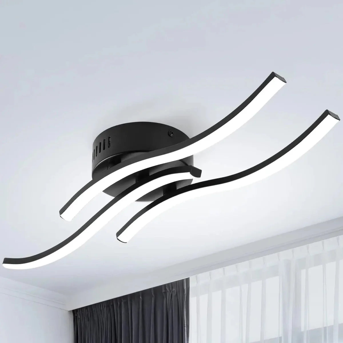 Lumineuse et élégante Led-deckenleuchte avec Design en Vagues