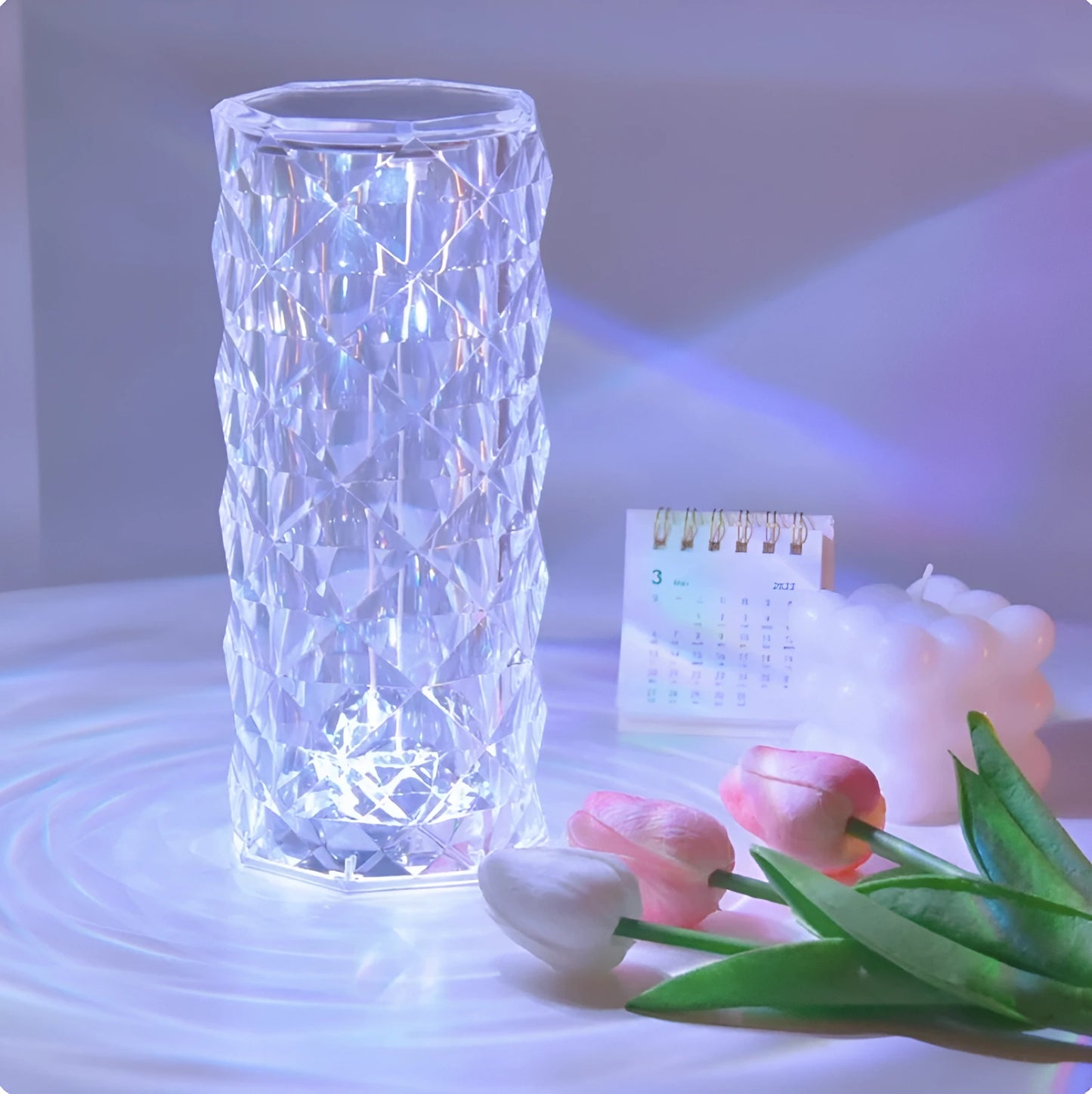 Veilleuse LED d'ambiance cristal - Tactile