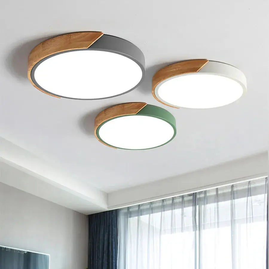 Plafonnier design LED circulaire - Bois et Fer Sosho