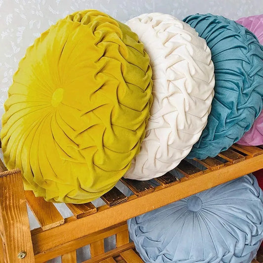 Circular cushion - Velvet and cotton