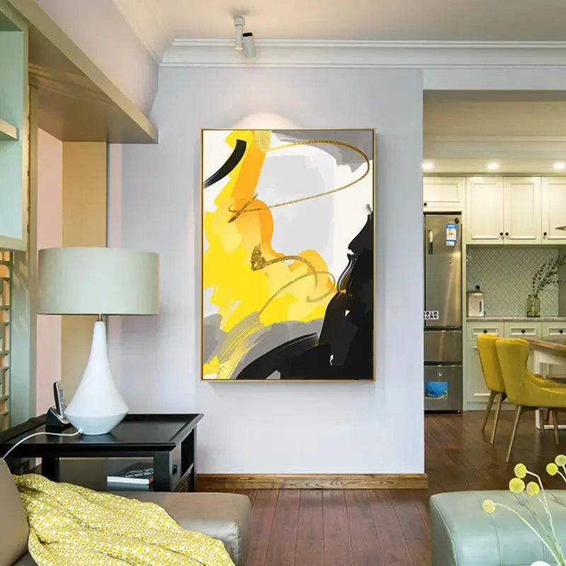 Tableau moderne abstrait jaune - Sosho