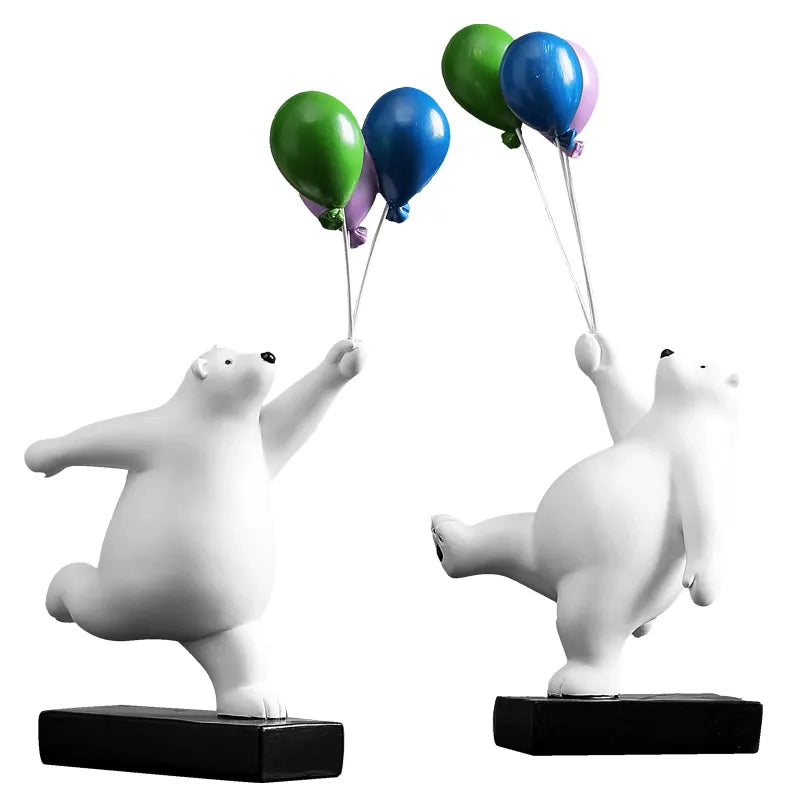 L'ours au Ballon - Sculpture Artistique