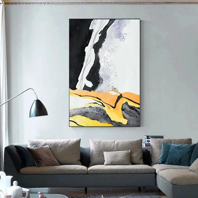 Tableau moderne abstrait jaune - Sosho