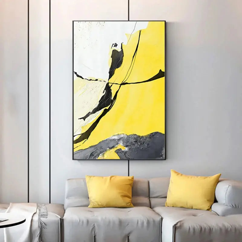 Tableau moderne abstrait jaune - Sosho