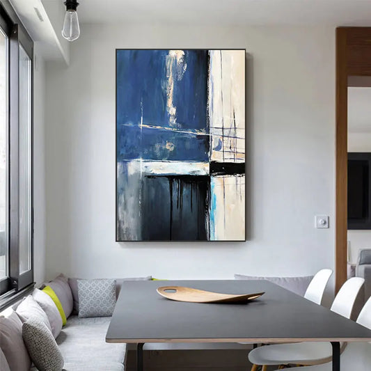 Modern abstract blue painting