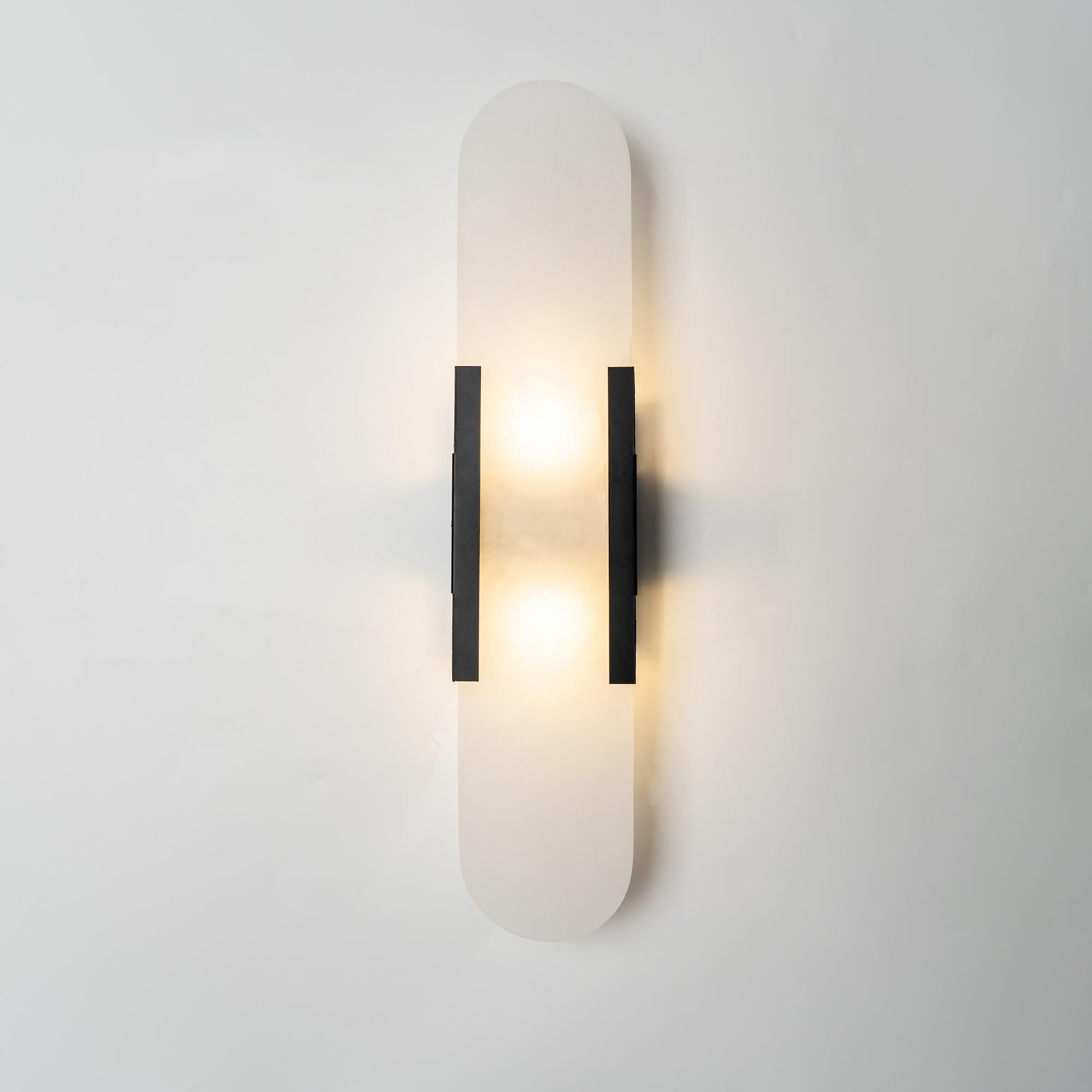 Langgestreckte Alabaster-Wandlampe Melange