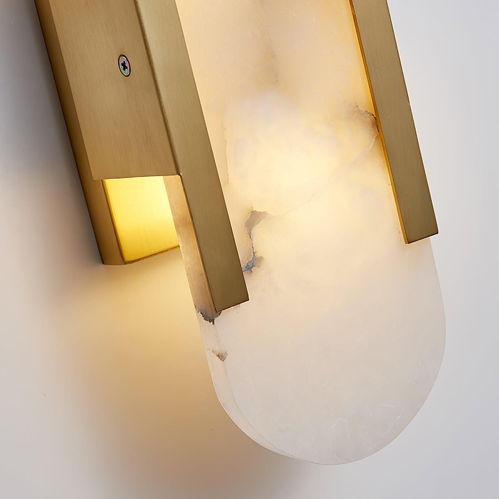 Langgestreckte Alabaster-Wandlampe Melange