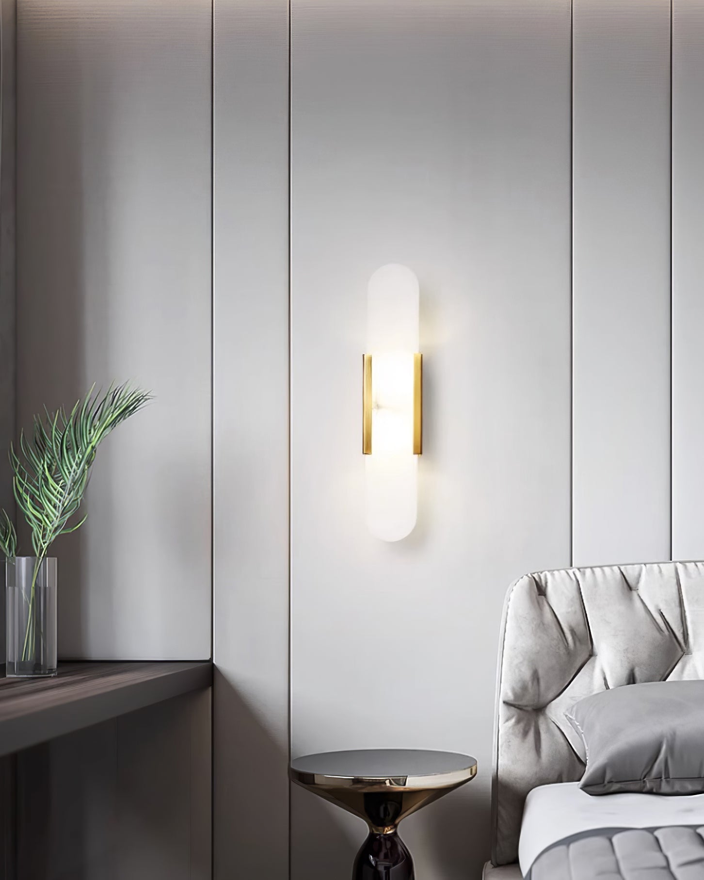 Langgestreckte Alabaster-Wandlampe Melange