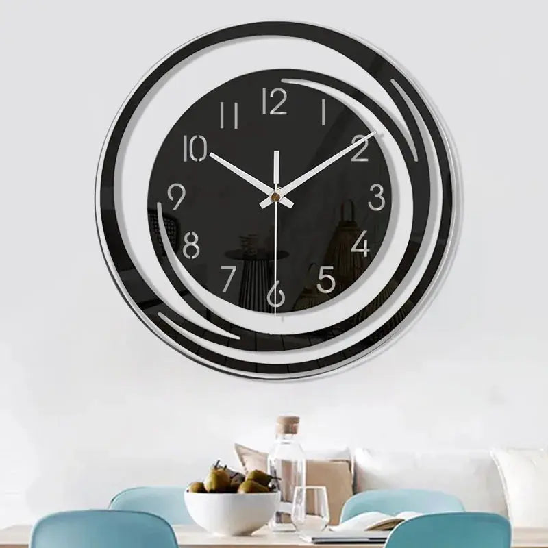 Horloge moderne en acrylique noir - 30 cm - Sosho