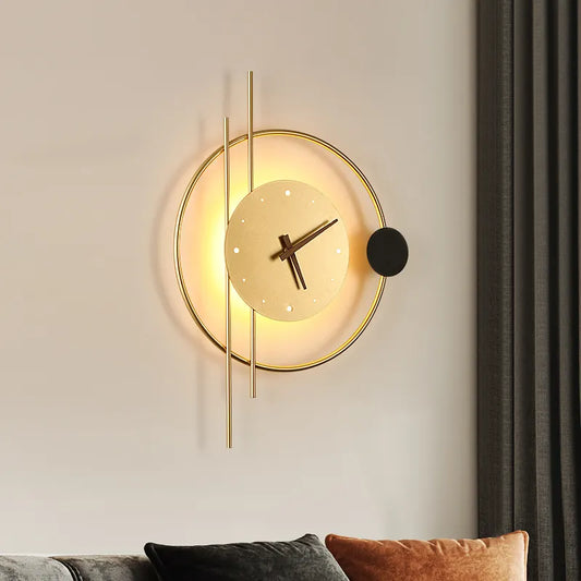Luminous gold design clock - 57 cm