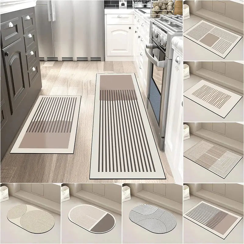 Tapis de Cuisine Super Absorbant - Antidérapant et Lavable Sosho