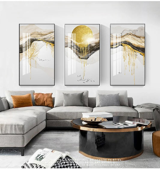 Modern abstract gold painting