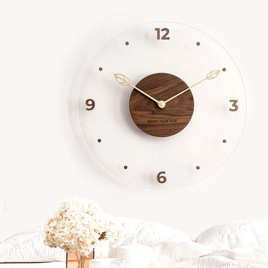 Uhr aus Acryl und Holz – 30 cm