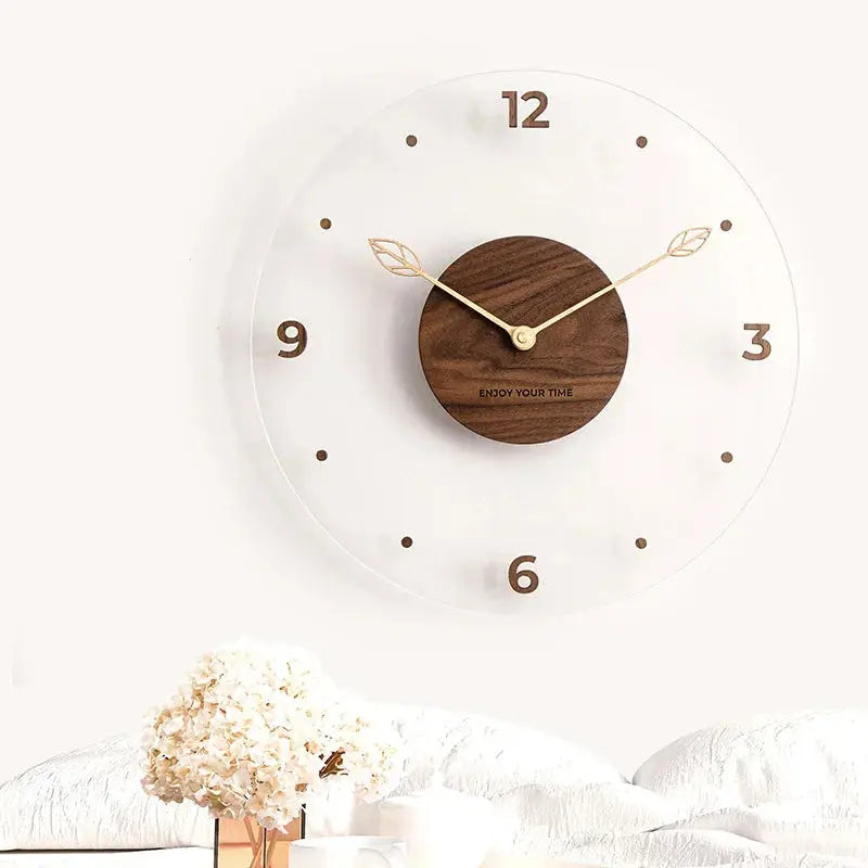 Horloge en acrylique et bois - 30 cm - Sosho