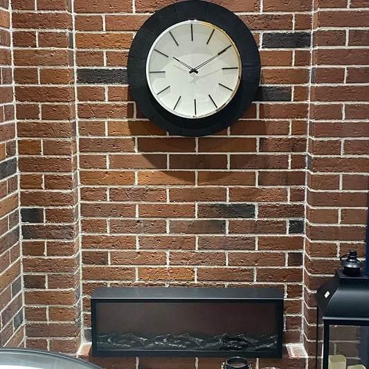 Modern black and white clock - 50 cm