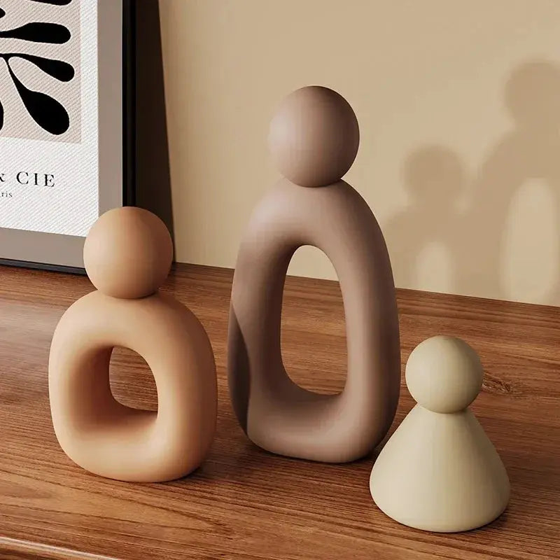 Figurine Famille Minimaliste - Sculpture Moderne Sosho