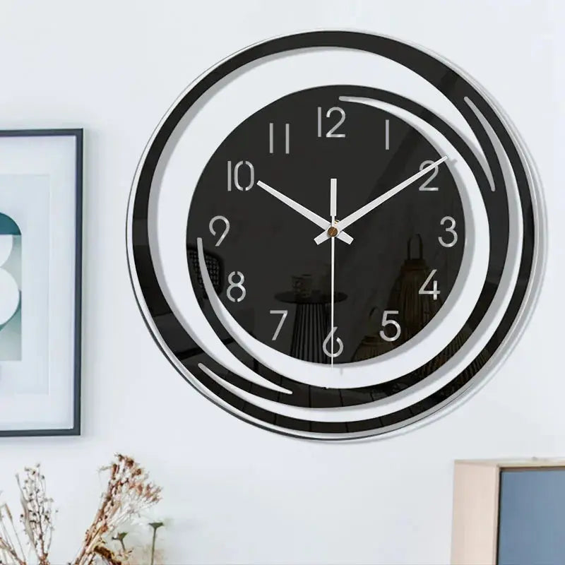 Horloge moderne en acrylique noir - 30 cm - Sosho