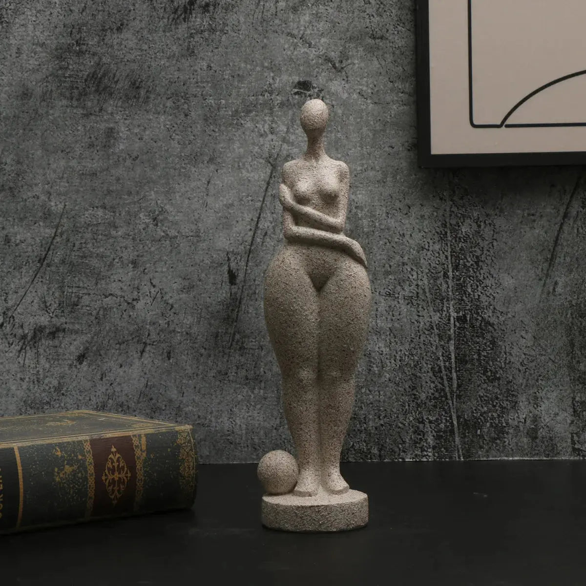 Statue Femme Chubby - Résine Grès Art Abstrait Sosho