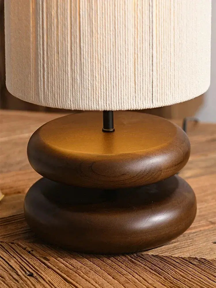 Lampe de Table Japonaise - Bois Noyer pour Chambre et Salon Sosho