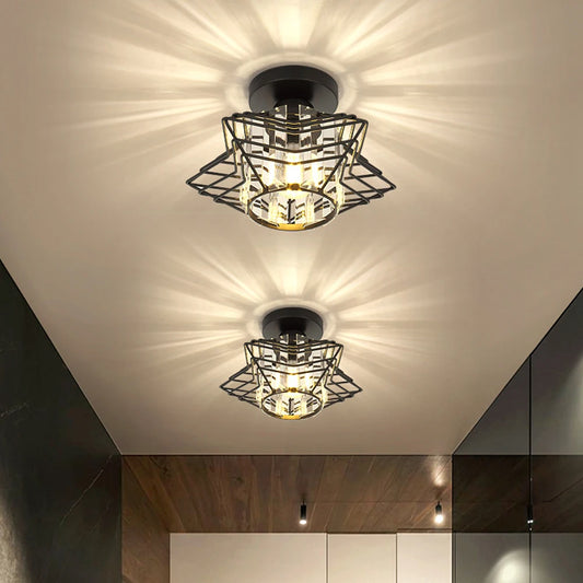 Modern crystal style ceiling light - 24 cm