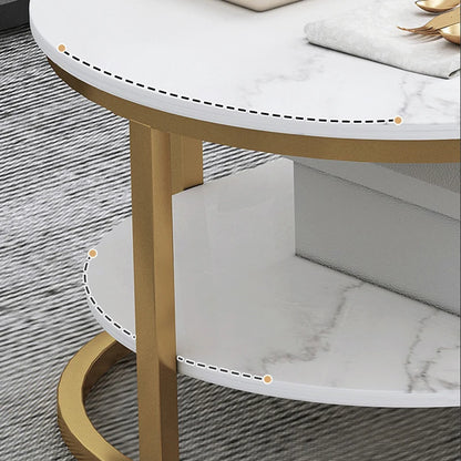 Table luxueuse marbre blanc et or - Salon