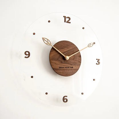 Horloge en acrylique et bois - 30 cm